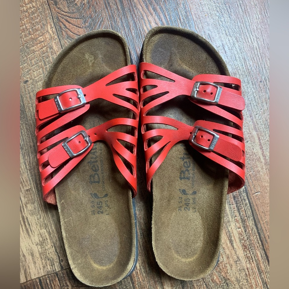 EUC Red Birkenstock Granada Sandal 38